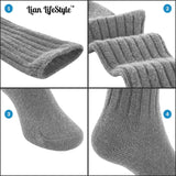 Lian LifeStyle Fascinating Children's 2 Pairs Knee High Wool Blend Boot Socks Resistant, Comfortable and Health Focused Size L(4-6Y)- (Green)