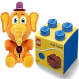 Five Nights at Freddy's Pizza Simulator - Orville Elephant Collectible Figure + Desk Drawer 4 knobs Stackable Storage Box Blue, Pack of 2