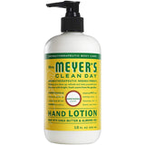 Mrs. Meyers Clean Day Hand Lotion, 1 Pack Lemon Verbena, 1 Pack Basil, 1 Pack Honeysuckle, 1 Pack Rainwater, 12 OZ each