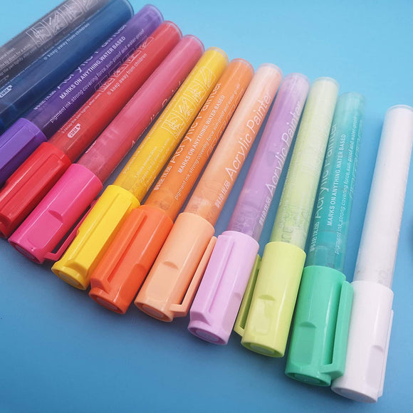 Vibrant Acrylic Paint Pens for Creative Use as Glass Pen, Wood