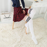 Lian LifeStyle Big Girls' Women's 4 Pairs Thigh High Cotton Socks L1022 Size 6-9