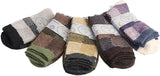 Lovely Annie Men's 5 Pairs Luxurious Angora Wool Crew Socks Big Square Size 7-10
