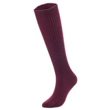 Lovely Annie Big Girl's & Women's 4 Pairs Knee High Wool Socks | Comfy, Cozy and Fancy Leg Warmer Stockings AFS05 Size L/XL(Wine)