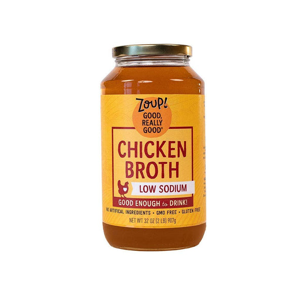 Low Sodium Chicken Broth- Gluten Free, Non GMO, Fat Free, Low Sodium Chicken Broth (6-Packs)