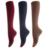Women's 3 Pairs Attractive, Breathable, Lightweight, Moisture Wicking & Extra Soft  Knee High Cotton Boot Socks Size 6-9 AAT158212-3c6(Coffee,Navy,Wine)