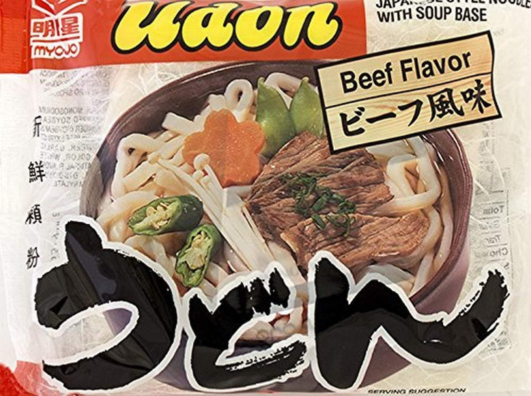 Japanese Udon Noodles with Soup Base Beef Flavor, 7.22 oz (Pack of 6)