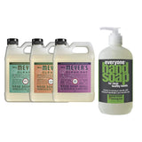 Liquid Hand Soap Refill, 1 Pack Basil, 1 Pack Geranium, 1 Pack Plum Berry, 33 OZ each include 1, 12.75 OZ Bottle of Hand Soap Spearmint + Lemongrass