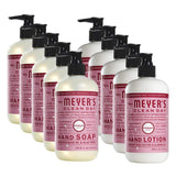 Mrs. Meyers Clean Day, 5 Packs Liquid Hand Soap 12.5 OZ, 5 Packs Hand Lotion 12 OZ, Peppermint, 10-Packs