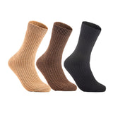 Lian LifeStyle Gorgeous Big Girls Women's 3 Pair Wool Crew Socks Size 6-9 FS03, Color (Beige,Brown,DarkGrey)