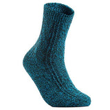 Lian LifeStyle Perfect Fit Women's 3 Pair's Wool Crew Socks For Healthy Feet. Cozy, Cute, and Comfortable Size 6-9 HR1613, Color (Dark Grey, Tan, Blue)