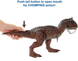 Jurassic World Camp Cretaceous Isla Nublar Control ‘N Conquer Carnotaurus Toro Large Dinosaur Figure with Primal Attack Feature, Sounds, Movable Joints, Authentic Detail; Map & Stickers