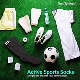 Lian LifeStyle Exceptional Adult's 2 Pairs Knee High Sports Socks for Soccer, Softball, Baseball, Many Other Sports XL002 Size XXS Black