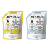 Liquid Hand Soap Refill Pouch, 1 Pack Lemon, 1 Pack Ocean Breeze, Scented Liquid Hand Wash for Bathroom or Kitchen, 34 fl oz