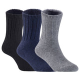 Children's Durable, Stretchable, Thick & Warm Wool Crew Socks. Perfect as Winter Snow Sock and All Seasons FS01, 3 Pair, Size 4Y-6Y, Black, Navy, Grey