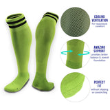 Meso Men's 2 Pairs Extremely Durable Knee High Sports Socks - Fitness & Workout Clothing, Gym, Gear or Fashion Socks XL003 Size M(Green)