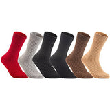 Lian LifeStyle Women's 6 Pairs Knitted Wool Socks One Size 7-10