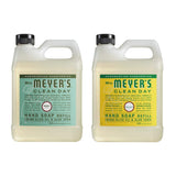Mrs. Meyers Clean Day Liquid Hand Soap Refill, 1 Pack Basil, 1 Pack Honey Suckle, 33 OZ each