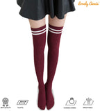 Lovely Annie Women's 3 Pairs Over Knee High Thigh High Cotton Socks Size 6-9 A1023