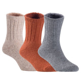 Children's Durable, Stretchable, Thick & Warm Wool Crew Socks. Perfect as Winter Snow Sock and All Seasons FS01, 3 Pair, Size 4Y-6Y, Biege, Coffee, Grey