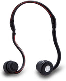 Lian LifeStyle Premium Bone Conduction Headphones Lightweight & Waterproof w/ Mic & Bluetooth. Wireless Over Ear Headset for Adults and Kids, suitable for Sports, Gaming, Office or Travel (Black Red)