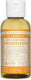 Pure Castile Liquid Soap, Citrus, Made with Organic Oil, For Face, Body, Hair, Laundry, Pets and Dishes, Concentrated, Vegan, Non-GMO, Pack of 2, 2 Fl OZ Per Pack