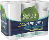 Seventh Generation Paper Towels, 100% Recycled Paper, 2-Ply, 6-Count (Pack of 4)