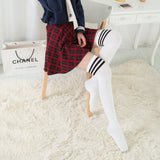 Lovely Annie Women's 5 Pairs Incredible Durable Super Soft Unique Over Knee High Thigh High Cotton Socks Size 6-9 A1022(White)