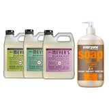 Liquid Hand Soap Refill, 1 Pack Lemon Verbena, 1 Pack Basil, 1 Pack Peony, 33 OZ each include 1, 32 OZ Bottle of Bath & Shower Gel Soap, Citrus/Mint