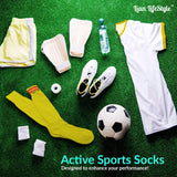 Lian LifeStyle Exceptional Girl's 1 Pair Knee High Sports Socks for Soccer, Softball, Baseball, and Many Other Sports XL002 Size XXS Yellow