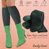 Lovely Annie Big Girl's & Women's 4 Pairs Knee High Wool Socks | Comfy, Cozy and Fancy Leg Warmer Stockings AFS05 Size 6-9(Black,Grey,Beige,Brown)