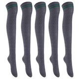 Lian LifeStyle Women's 5 Pairs Knee High Thigh High Cotton Socks Size 6-9 L1023