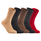 Lian LifeStyle Gorgeous Big Girls Women's 5 Pair Wool Crew Socks Size 6-9 FS03 (Random Color)