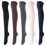 Lovely Annie Women's 5 Pairs Over Knee High Thigh High Cotton Socks A1024 Size 6-9