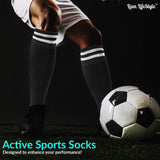 Lovely Annie Unisex Children 2 Pairs Knee High Sports Socks for Baseball/Soccer/Lacrosse 003 S(Black)