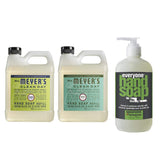 Mrs. Meyers Clean Day Liquid Hand Soap Refill, 1 Pack Lemon Verbena, 1 Pack Basil, 33 OZ each include 1 12.75 OZ Bottle of Hand Soap Spearmint + Lemongrass