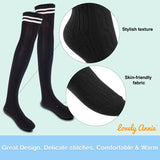 Incredible Women's 4 Pairs Thigh High Cotton Socks Unique, Durable And Super Soft For Everyday Relaxed Feet LAJ1023 Size 6-9 (Black)