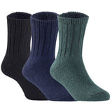 Children's Durable, Stretchable, Thick & Warm Wool Crew Socks. Perfect as Winter Snow Sock and All Seasons FS01, 3 Pair, Size 4Y-6Y, Black, Navy, DarkGrey