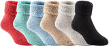 Lian LifeStyle 3 Pairs Father-Mother-Son Pack Extra Thick Wool Boot Socks Crew Plain Color LK01+LK02+LK03 (0Y-5Y)