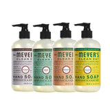 Mrs. Meyers Clean Day Liquid Hand Soap, 1 Pack Lavender, 1 Pack Basil, 1 Pack Geranium, 1 Pack Honey Suckle, 12.50 OZ each
