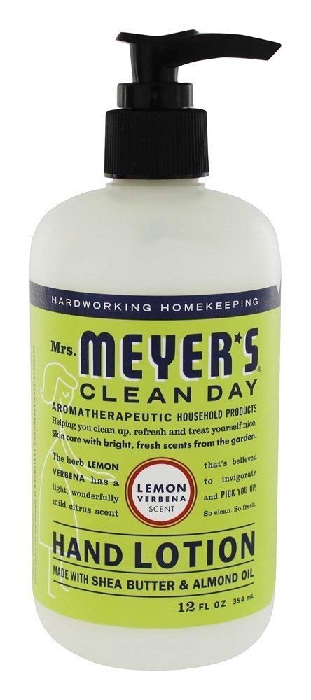 Mrs. Meyer's Clean Day Hand Lotion, Long-Lasting, Non-Greasy Moisturizer, Cruelty Free Formula, Lemon Verbena Scent, 2-Packs