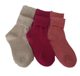 3 Pairs Children's Wool Socks for Boys & Girls. Thick & Warm Socks for Kids Perfect as Winter Snow Sock and All Seasons Size 4Y-6Y(Rose, Orange, Beige)