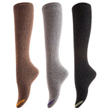 Lovely Annie Big Girls Women's 3 Pairs Cute High Knee Cotton Socks, Cozy Fluffy Fancy with a Wide Color and Size Range Size 6-9 L158212-3p(BlkGreyCof)