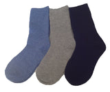 3 Pairs Children's Wool Socks for Boys & Girls. Thick & Warm Socks for Kids Perfect as Winter Snow Sock and All Seasons Size 0M-1Y(Blue, Grey, Navy)