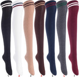 Lian LifeStyle Women's 5 Pairs Adorable Comfortable Soft Thigh High Over Knee High Cotton Socks Size 6-9 L1023(Assorted)
