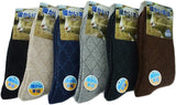 Lian LifeStyle Men's 2 Pairs Ultralight Wool Blend Crew Socks WD Diamond Size 6-9
