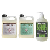 Mrs. Meyers Clean Day Liquid Hand Soap Refill, 1 Pack Lavender, 1 Pack Basil, 33 OZ each include 1 12.75 OZ Bottle of Hand Soap Spearmint + Lemongrass