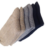 5 Pairs High Performance, Breathable, Lightweight Men's Wool Crew Socks as Hiking Socks & Running Socks Size 6-9 Solid Navy Gray Beige