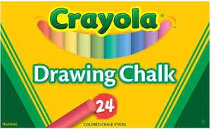 Binney & Smith Crayola(R) Drawing Chalk, Assorted Colors, Box Of 24