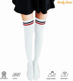 Lovely Annie Women's 3 Pairs Over Knee High Thigh High Cotton Socks Size 6-9 A1023