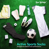 Lian LifeStyle Adult's 2 Pairs Knee High Sports Socks Striped Size 6-9